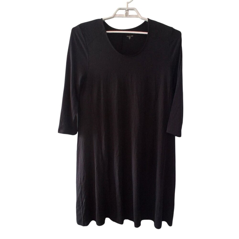 Garnet Hill nwt dress womens XL black Tencel Lyocell soft 3/4 sleeve knit